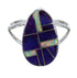 Southwest Sterling Silver Magenta Turquoise And Opal Ring Size 6-1/4 VX57651